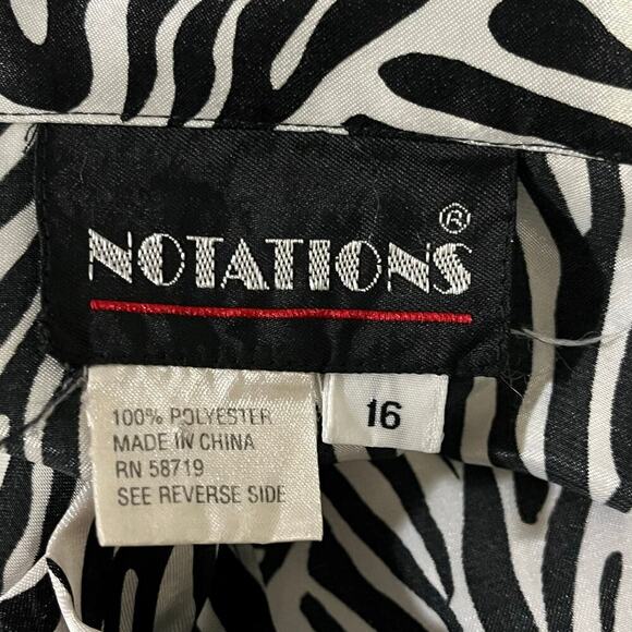 Notations Vintage Womens Zebra Print Long Sleeve Button Down Blouse Size 16 - Picture 7 of 8